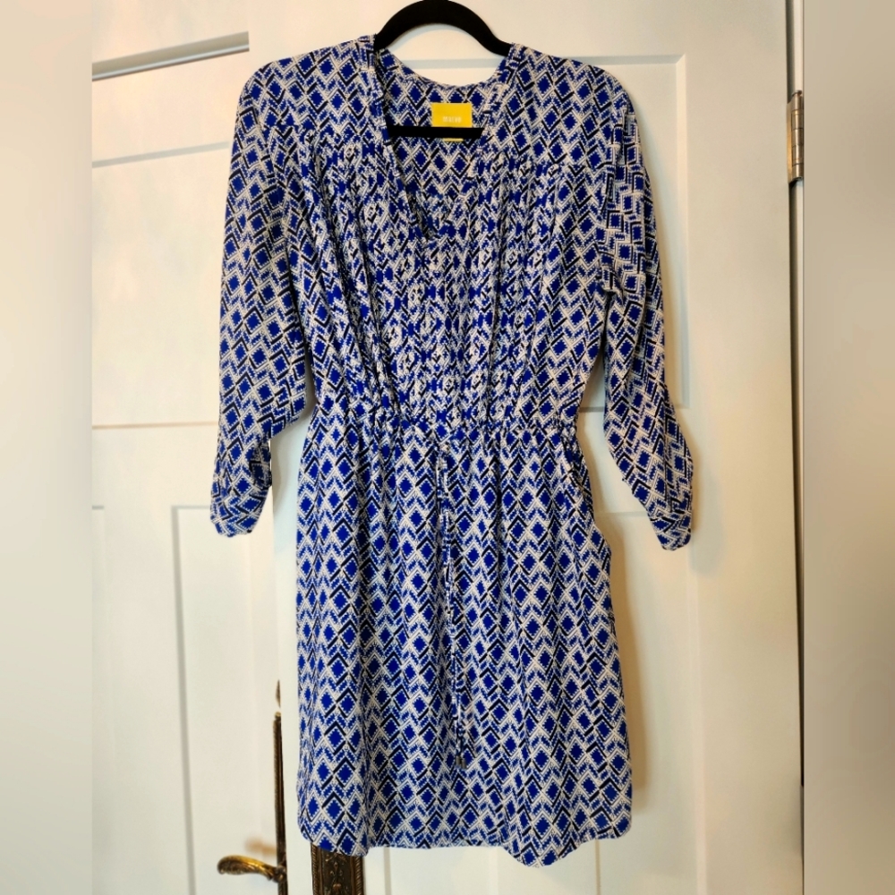 Maeve Anthropologie Tunic Dress sz S Blue Bohemian Shirt Mini Cassic Oversized